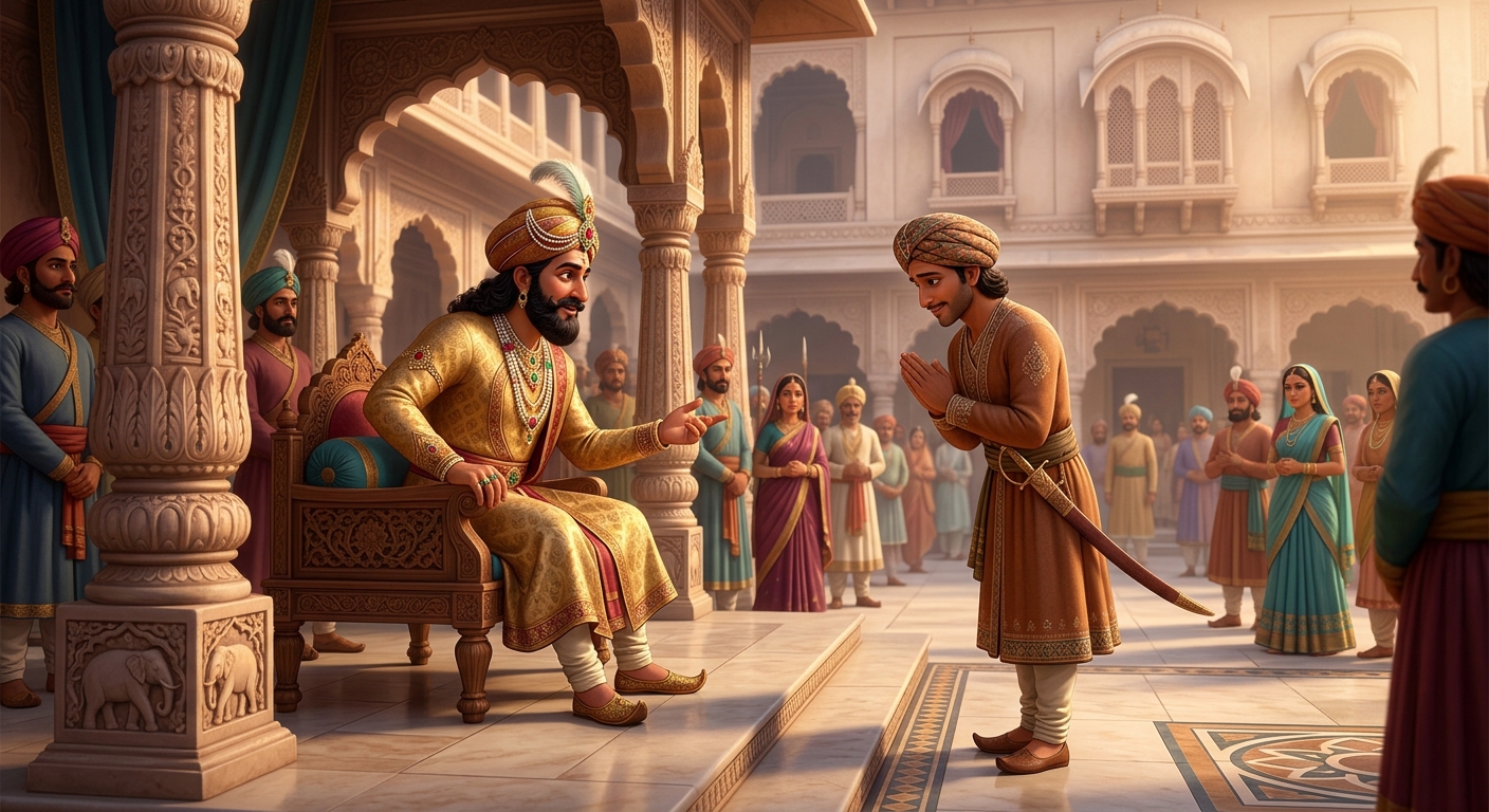 Next morning in court King Shudraka asks Veervara who modestly downplays his deed