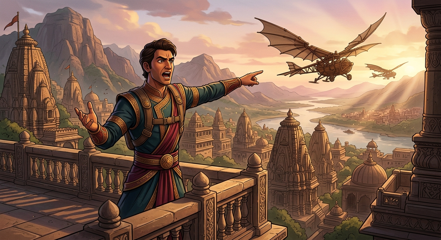 The Aerial Architect claiming that mastery over flight conquers distance and time