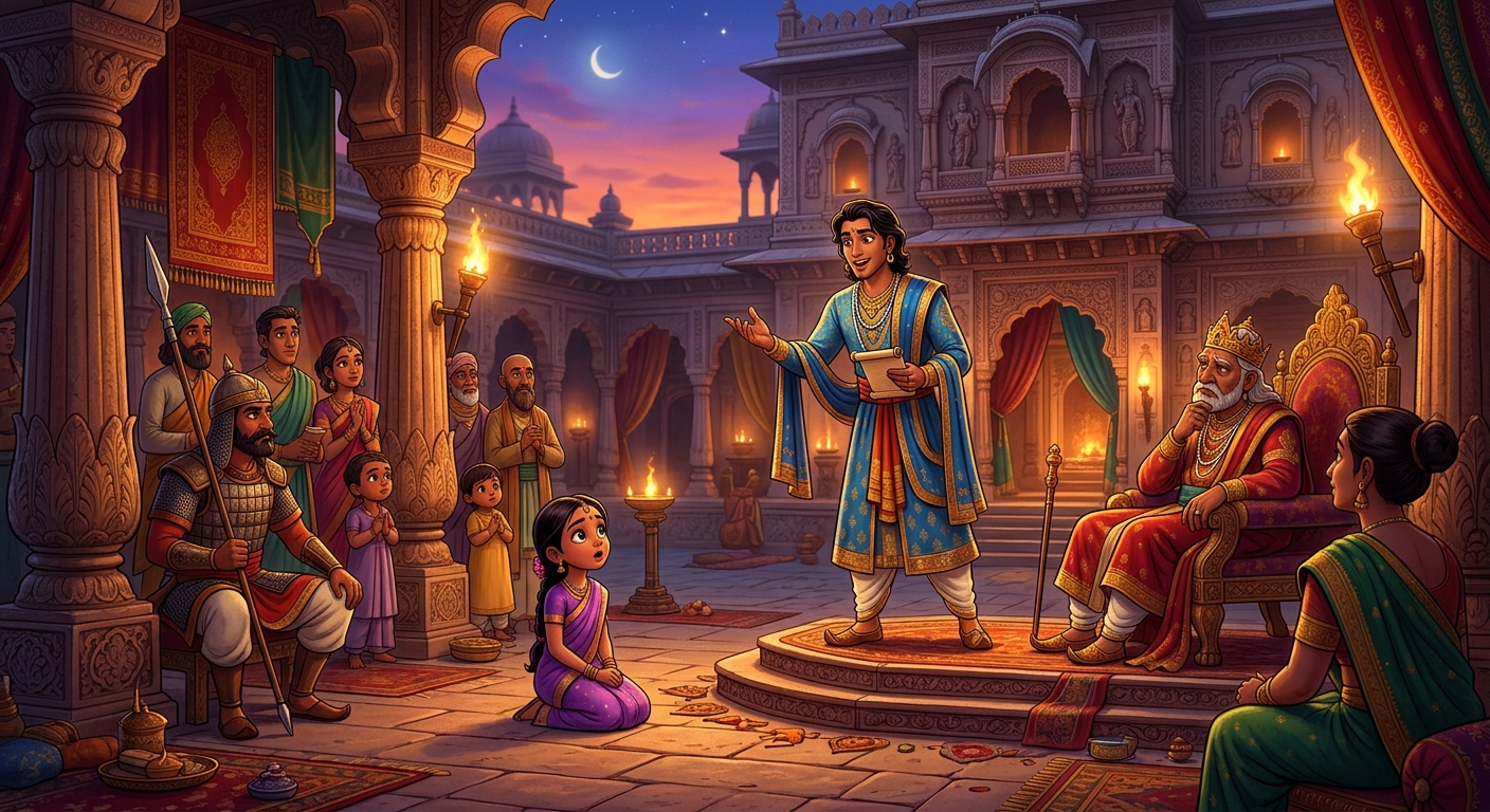 Vikram explaining the distinction between royal duty and voluntary selfless devotion