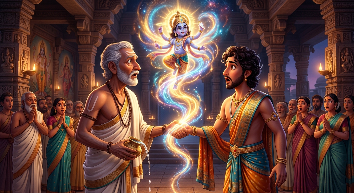 Father and son exchanging stunned glances as their literal pledge creates an unprecedented twist