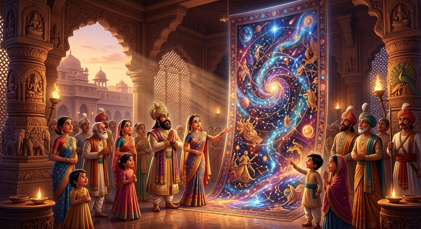 The royal court marveling at this rare and unbreakable tapestry of cosmic destiny