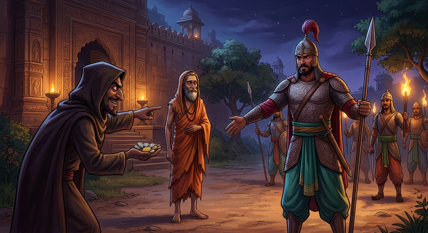 A treacherous fence betraying Chandaka to the Captain of the Royal Guards for a bounty