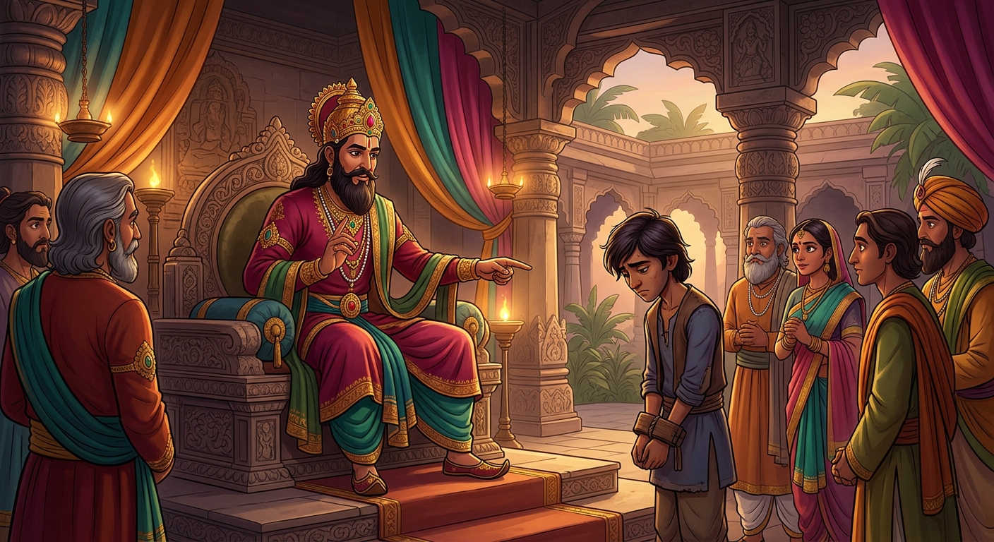 Vikramaditya explaining why the thief's refusal of life itself represented the pinnacle of virtue