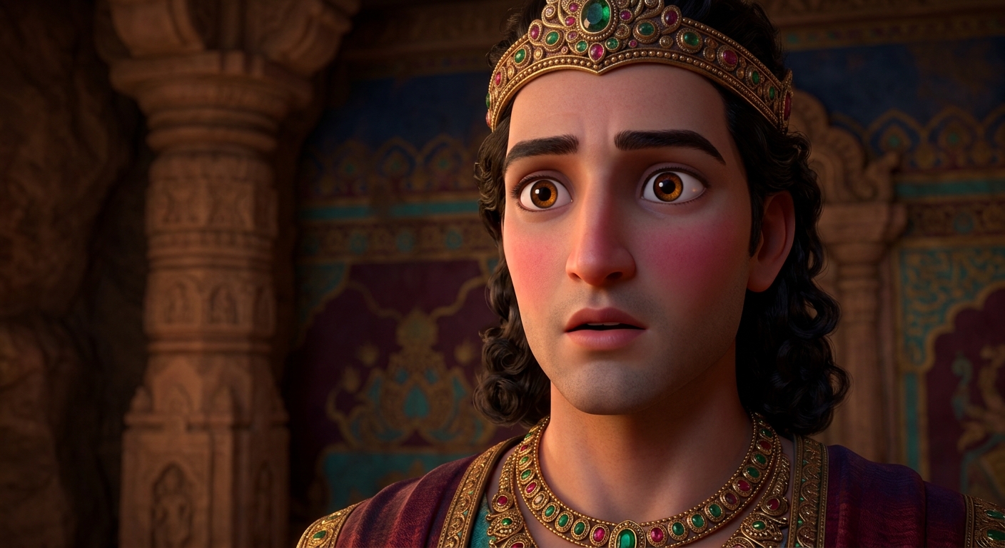 [AI Prompt: Close-up of the prince's face, color flushing back into his pale cheeks, nostrils breathing deeply, amber eyes opening with ancient wisdom]