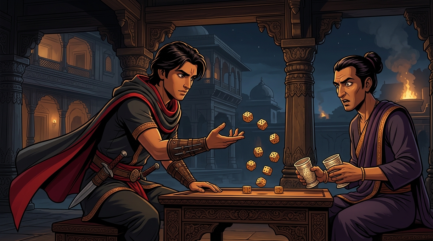 Apaharavarman casts the dice with counter-spin hitting flawless winning combinations twenty times in a row