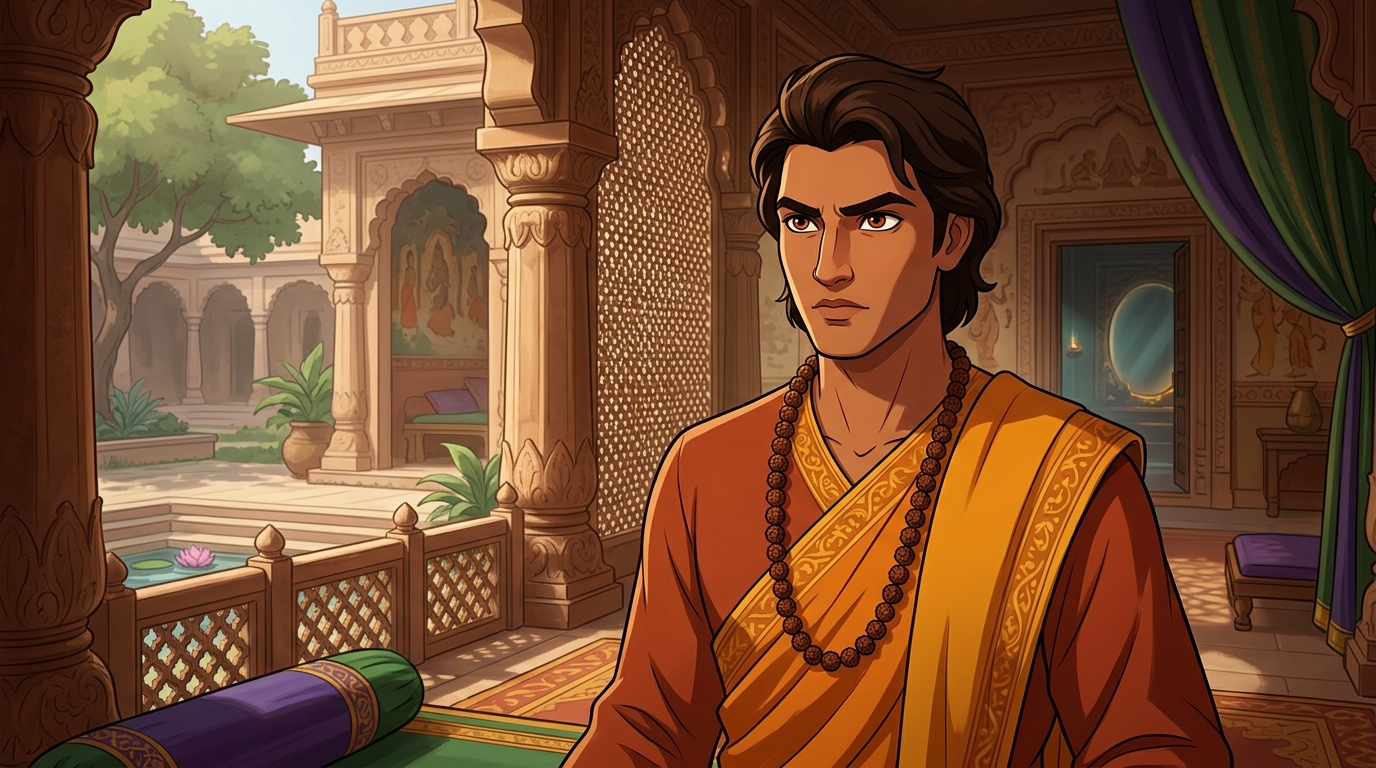 Upaharavarman eyes ignite with sharp strategic resolve pledging to liberate his father