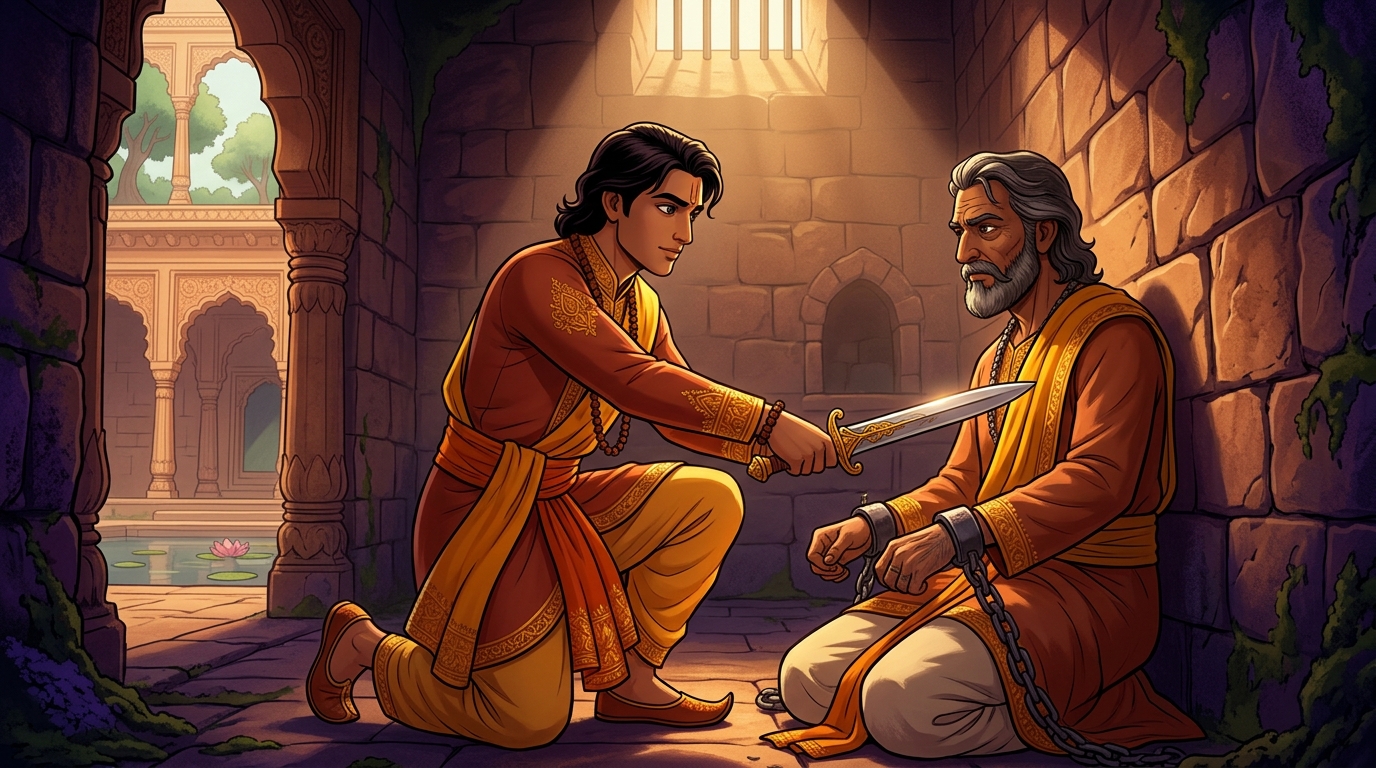 Heartwarming reunion: King Praharaverma weeps with unbounded pride as he embraces his heroic son