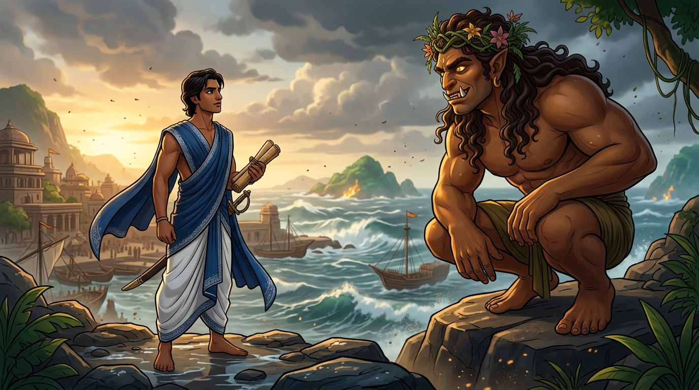 First riddle: Mitragupta answers with the parabolic tale of Dhuminika explaining unfaithful desire