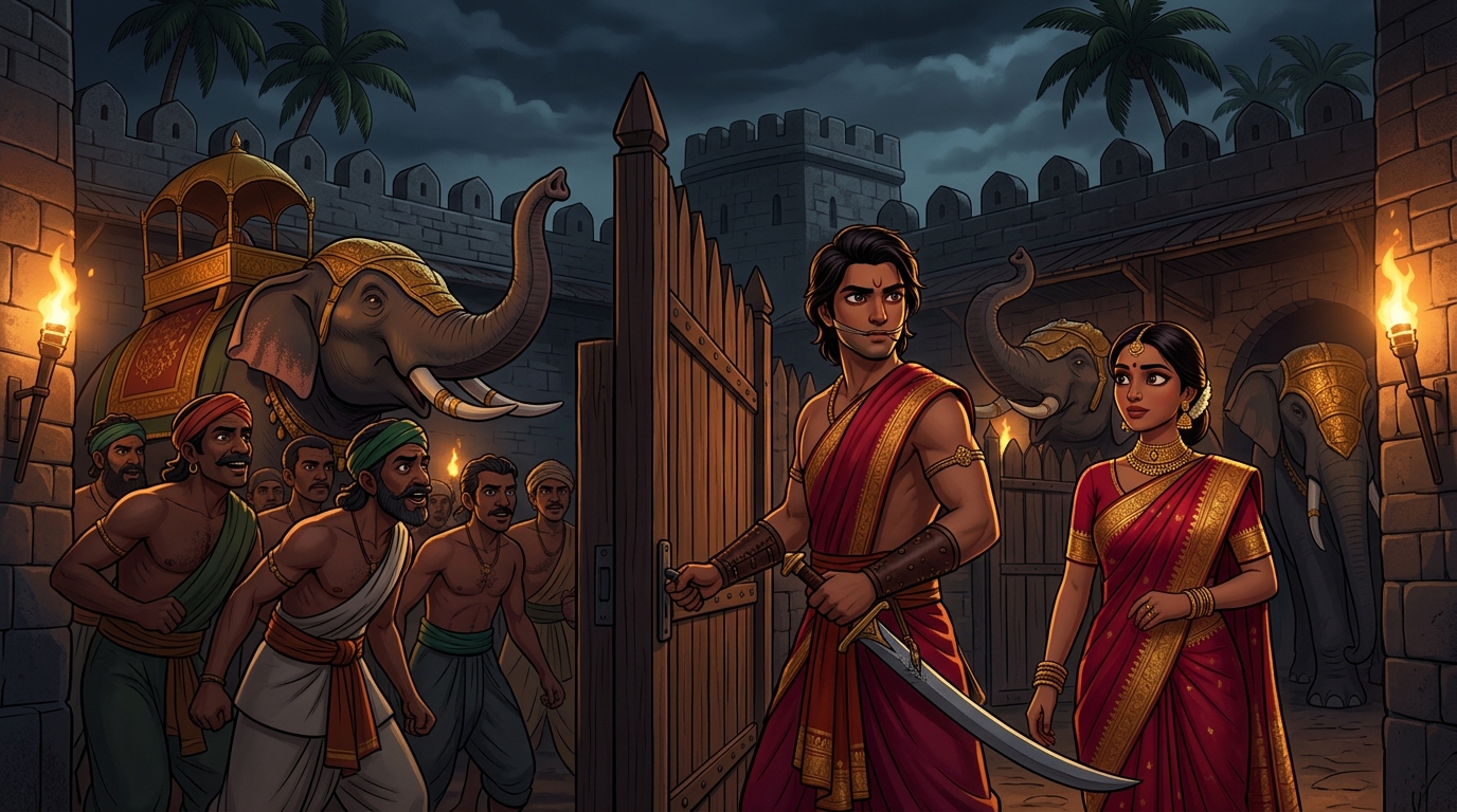 Infiltrating royal stables: Mantragupta unlocks heavy timber gates of captive Kalinga war elephant corps