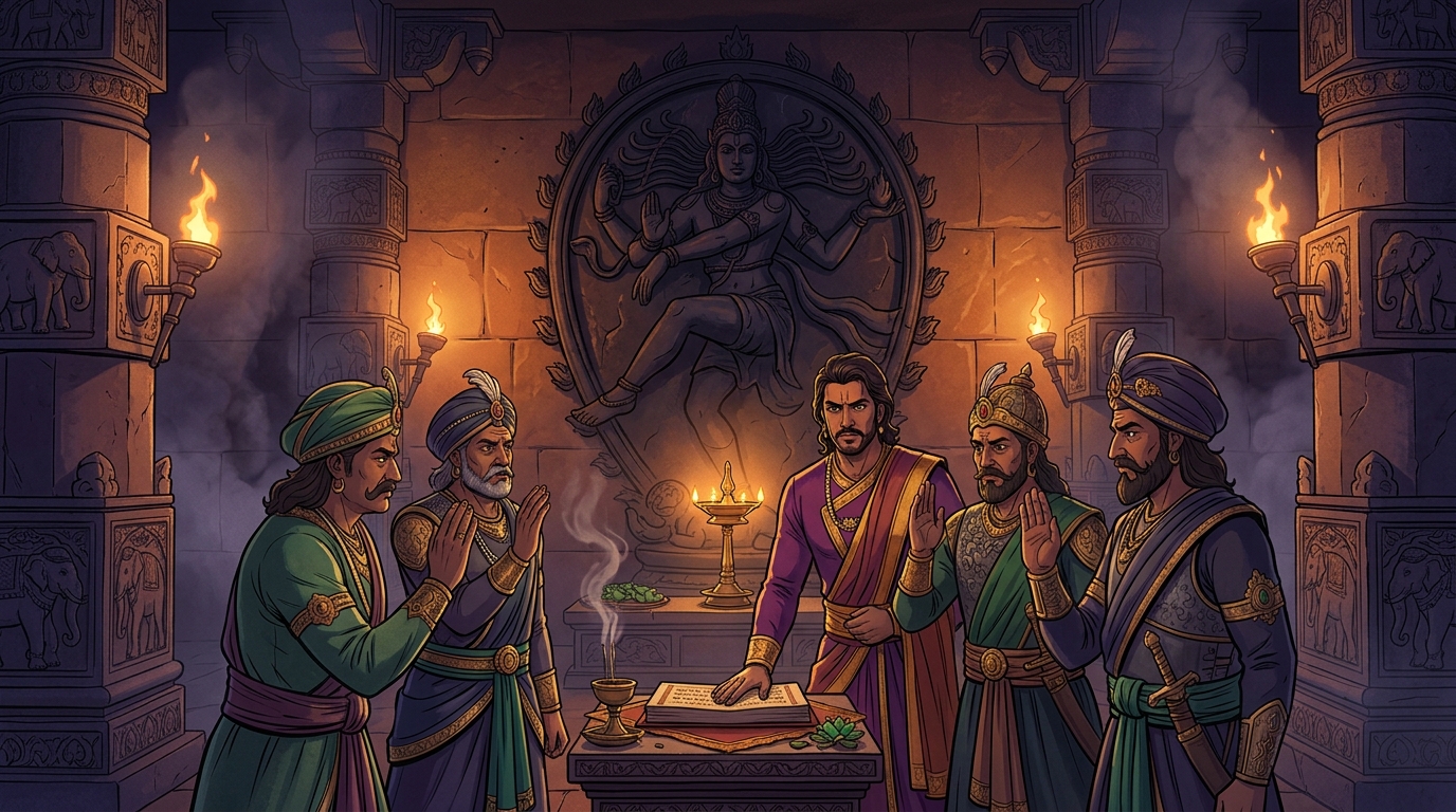 Night before assembly: Vishruta secures sworn loyalty of army senior generals before sacred Shiva image