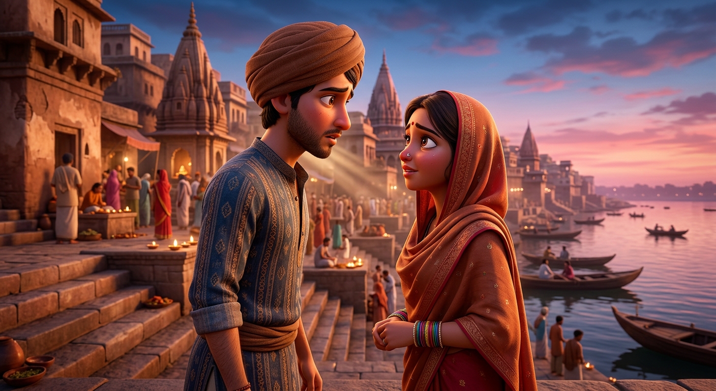 Dramatic standoff between young Neeru gripped by fear and young Neema standing firm in devotion