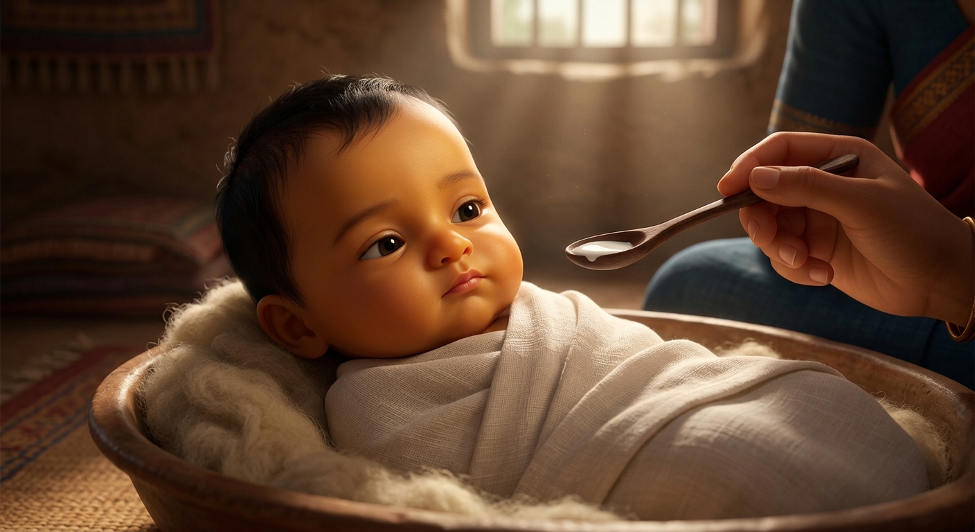 Neema watching with tears of worry as the infant refuses all milk