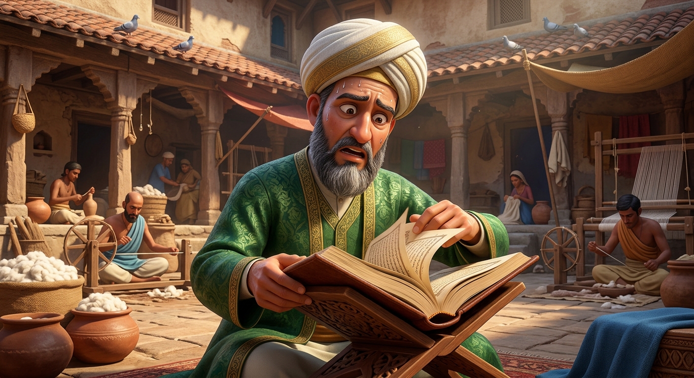 Panicked Qazi rapidly flipping through other chapters and manuscripts