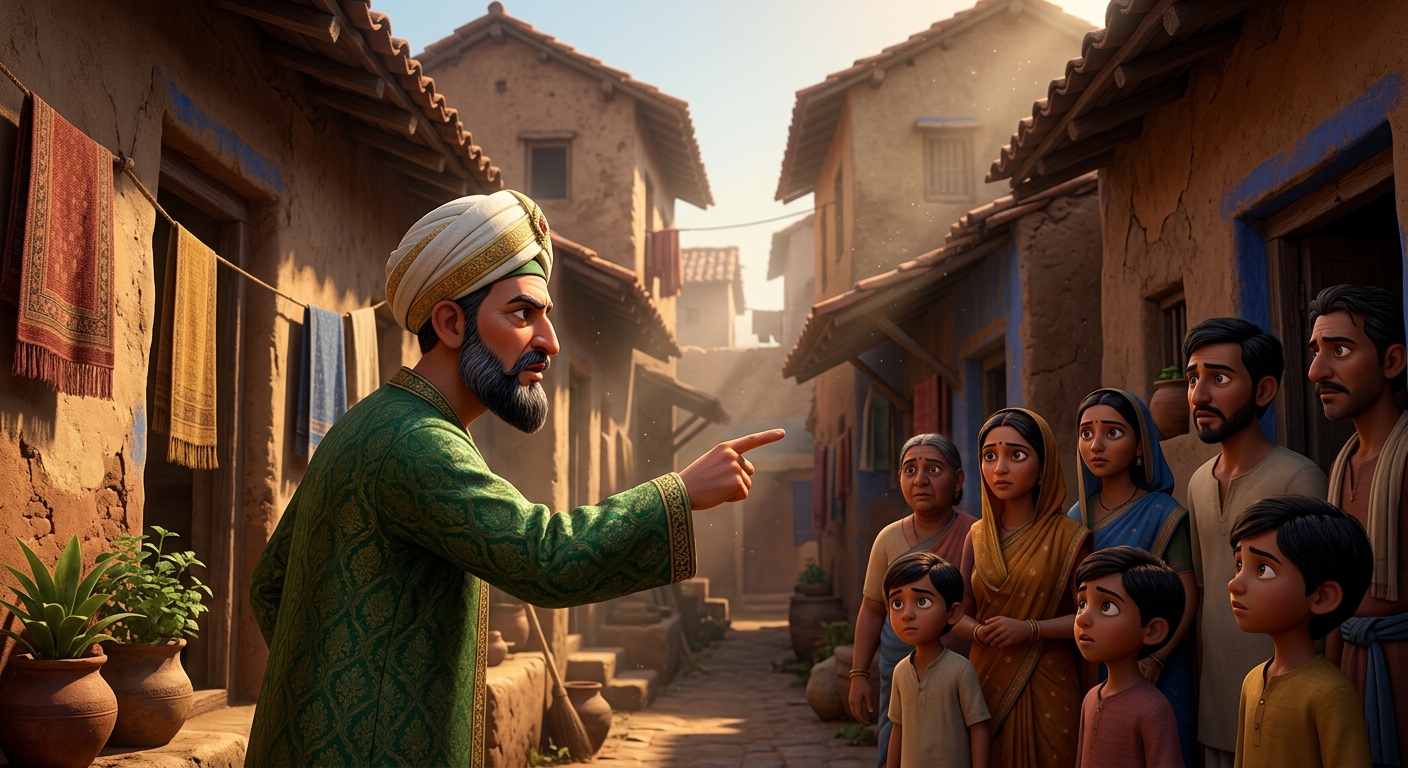 Chief Qazi pointing an authoritative finger commanding the ritual