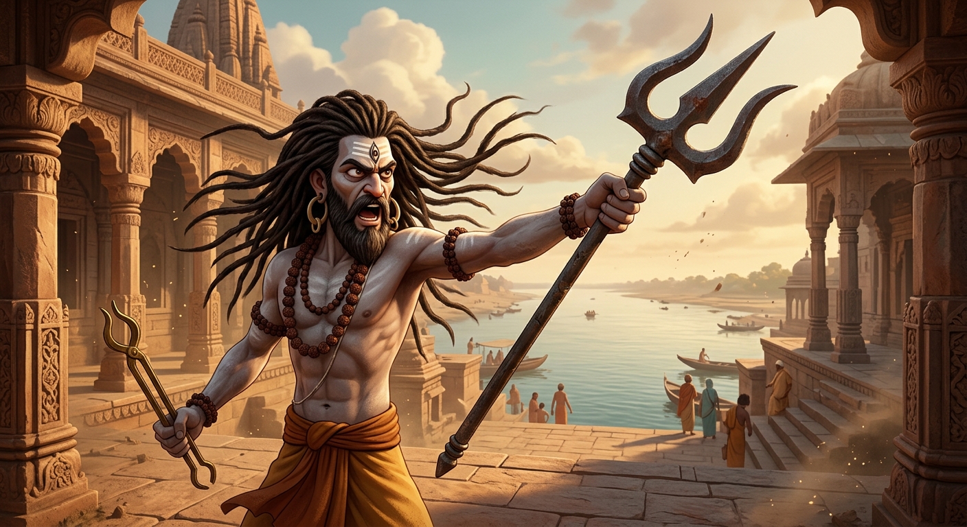 Gorakhnath challenging Swami Ramanand with booming pride
