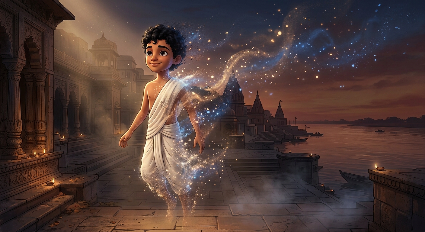 Kabir dissolving his form into all-pervading space vanishing completely