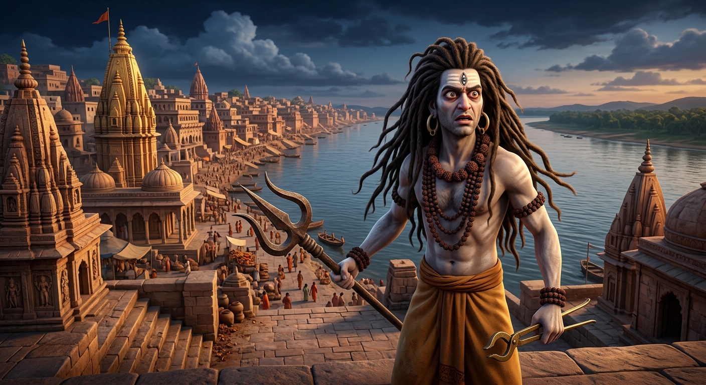 Gorakhnath frantically scanning with his third eye unable to find Kabir anywhere