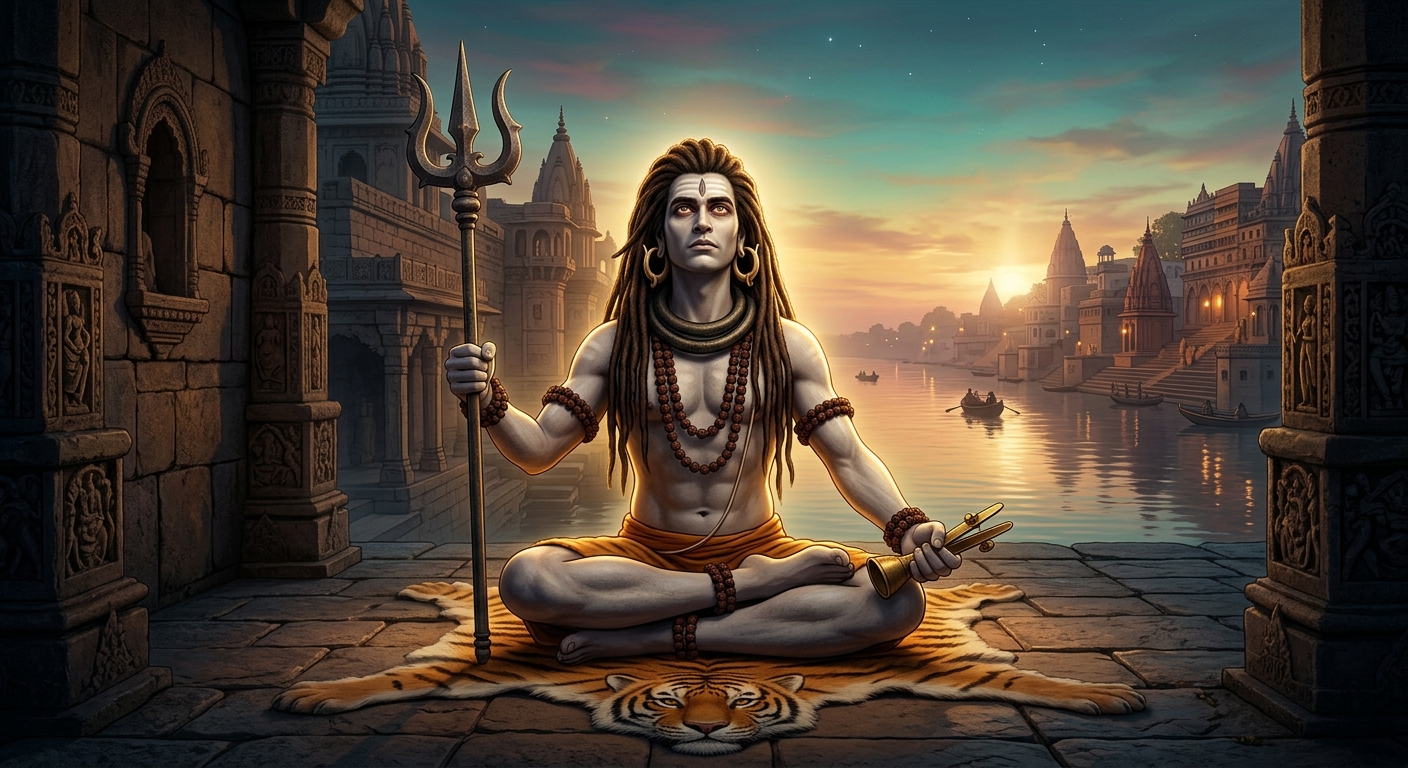 Gorakhnath sitting in serene blissful meditation tasting the nectar of Satlok