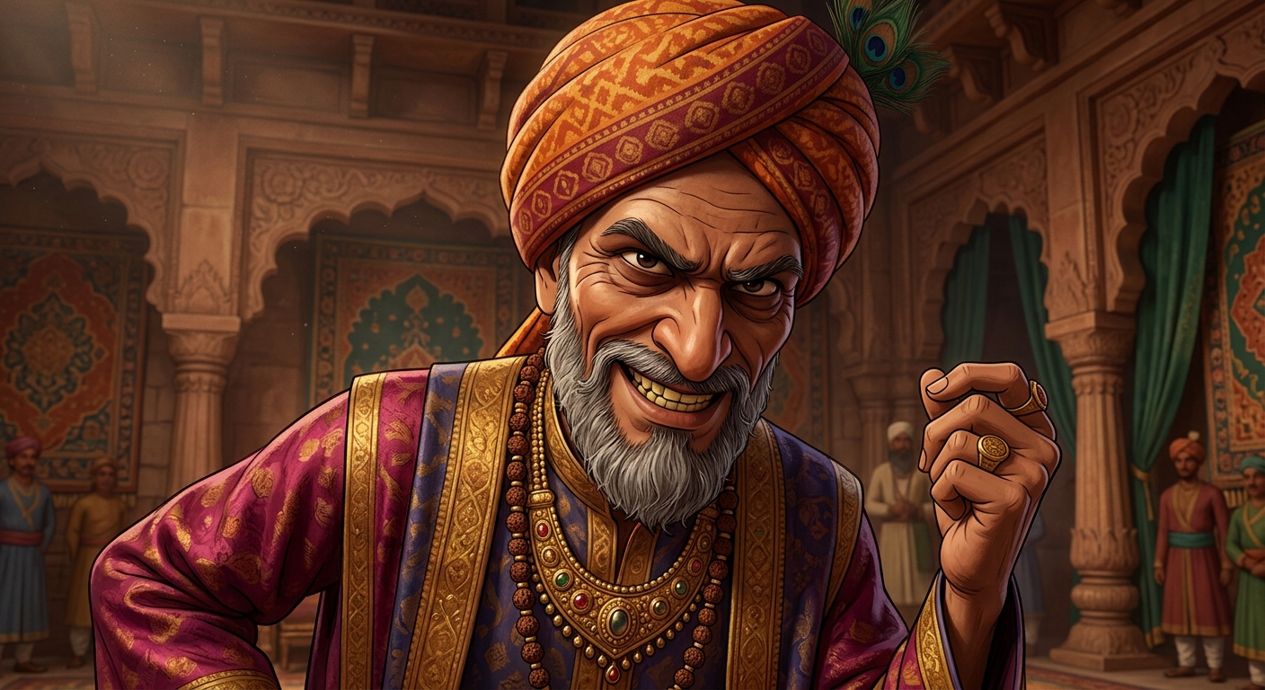 Chief Qazi smiling wickedly about Sultan Sikandar Lodi's illness