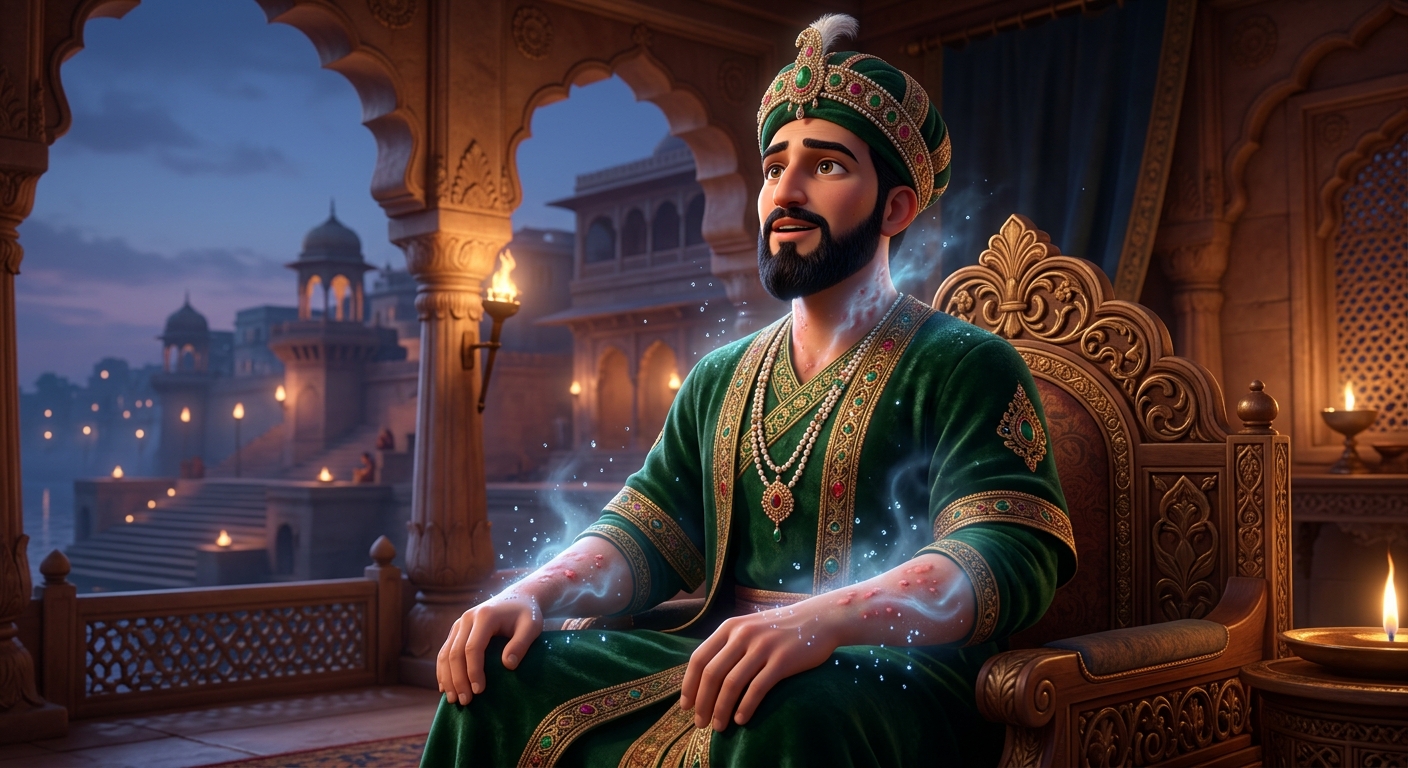 The burning rashes and blisters vanishing instantly as Sikandar Lodi inhales deeply feeling fresh