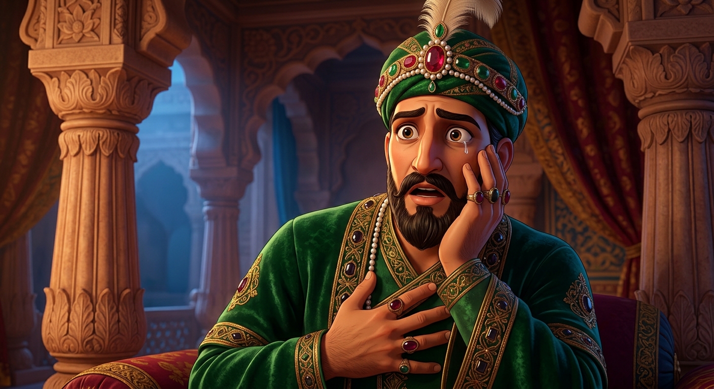 Sultan Sikandar Lodi touching his chest and face in shock and relief
