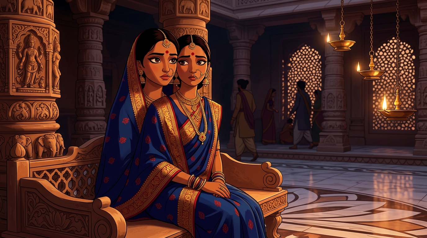 Prabhavati in deep philosophical introspection, realizing that hidden deeds leave traces