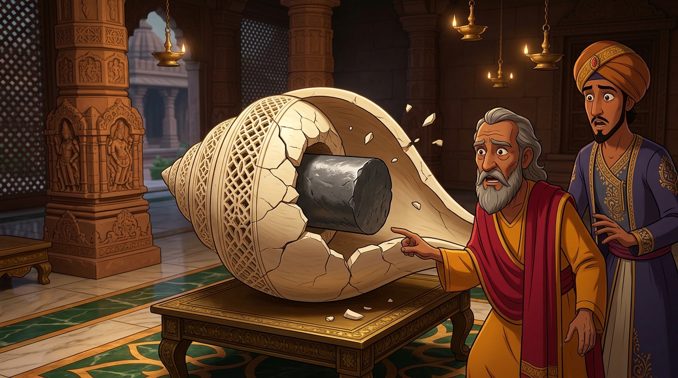 The ivory shell cracks open, revealing a hidden drilled core filled with solid grey lead