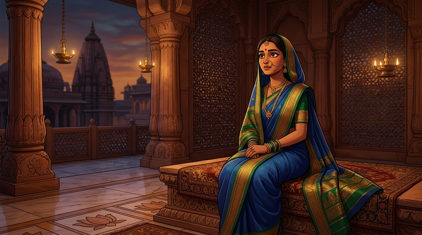 Prabhavati in deep contemplation, realizing wisdom easily dissolves heavy illusions