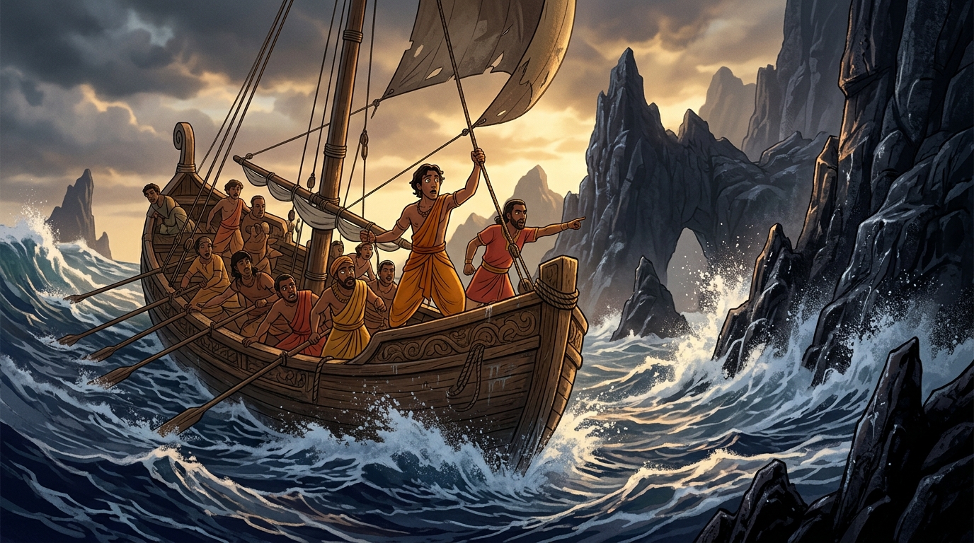 The uncontrolled ship dragged rapidly straight toward jagged deadly coral cliffs