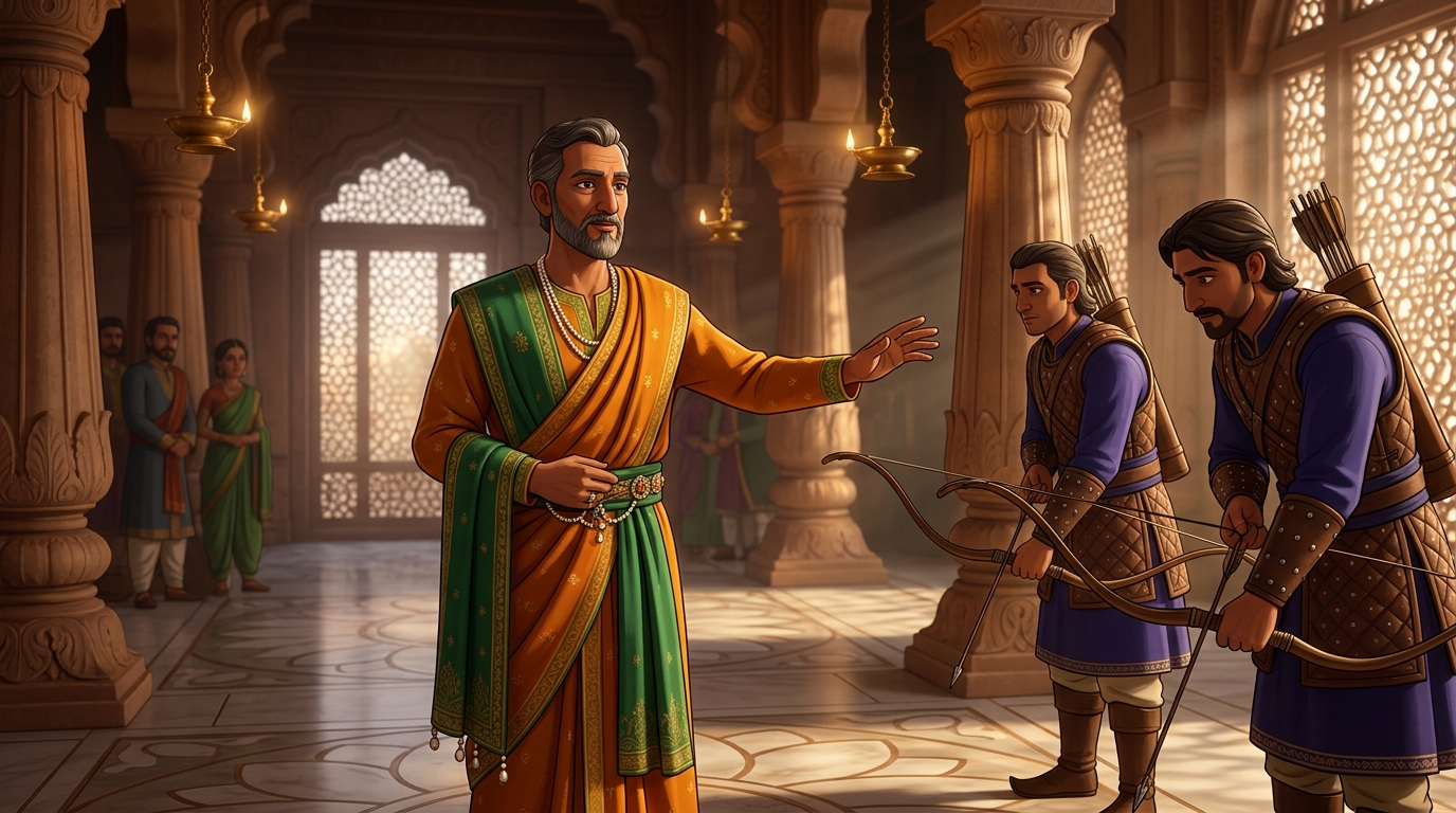 Minister Sumati orders guards to lower bows: 'Vanity is cured by offering a flashier imitation!'