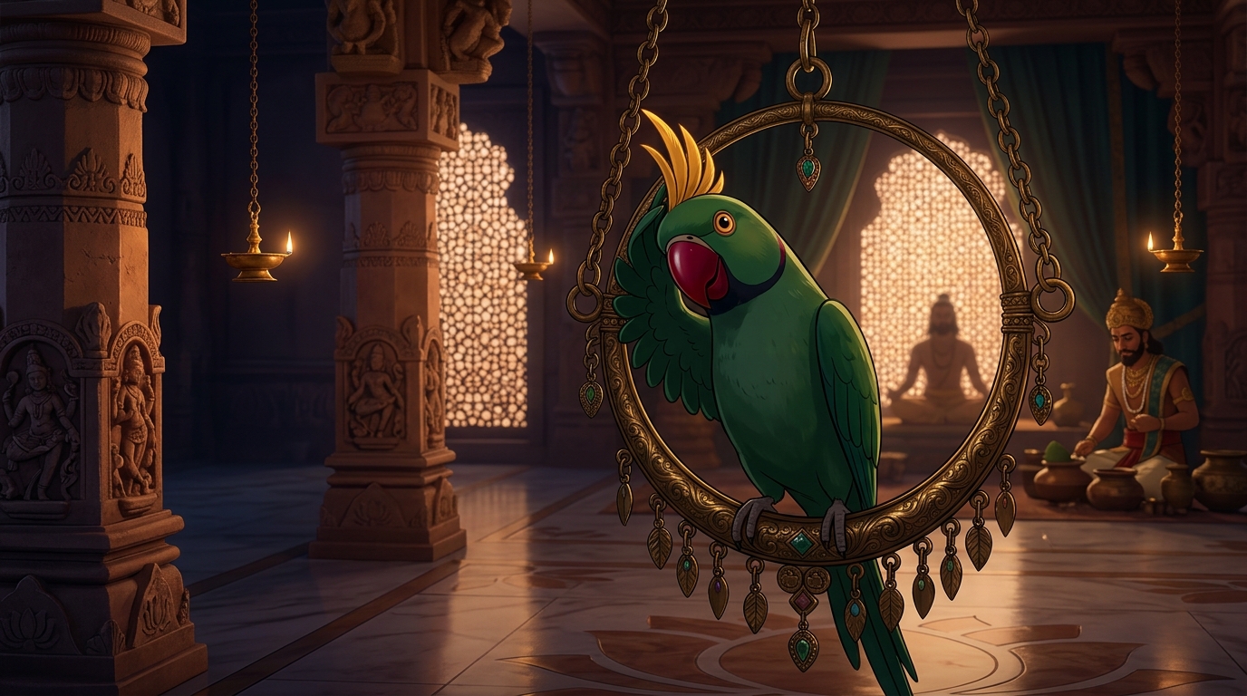 Shuka raising his golden crest with profound holistic healing wisdom