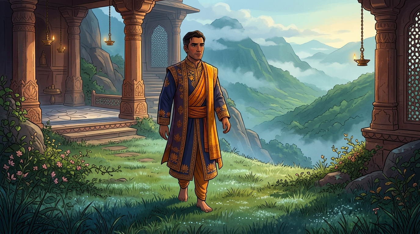 The Emperor walks barefoot on dewy morning grass as healthy color rushes back to his cheeks