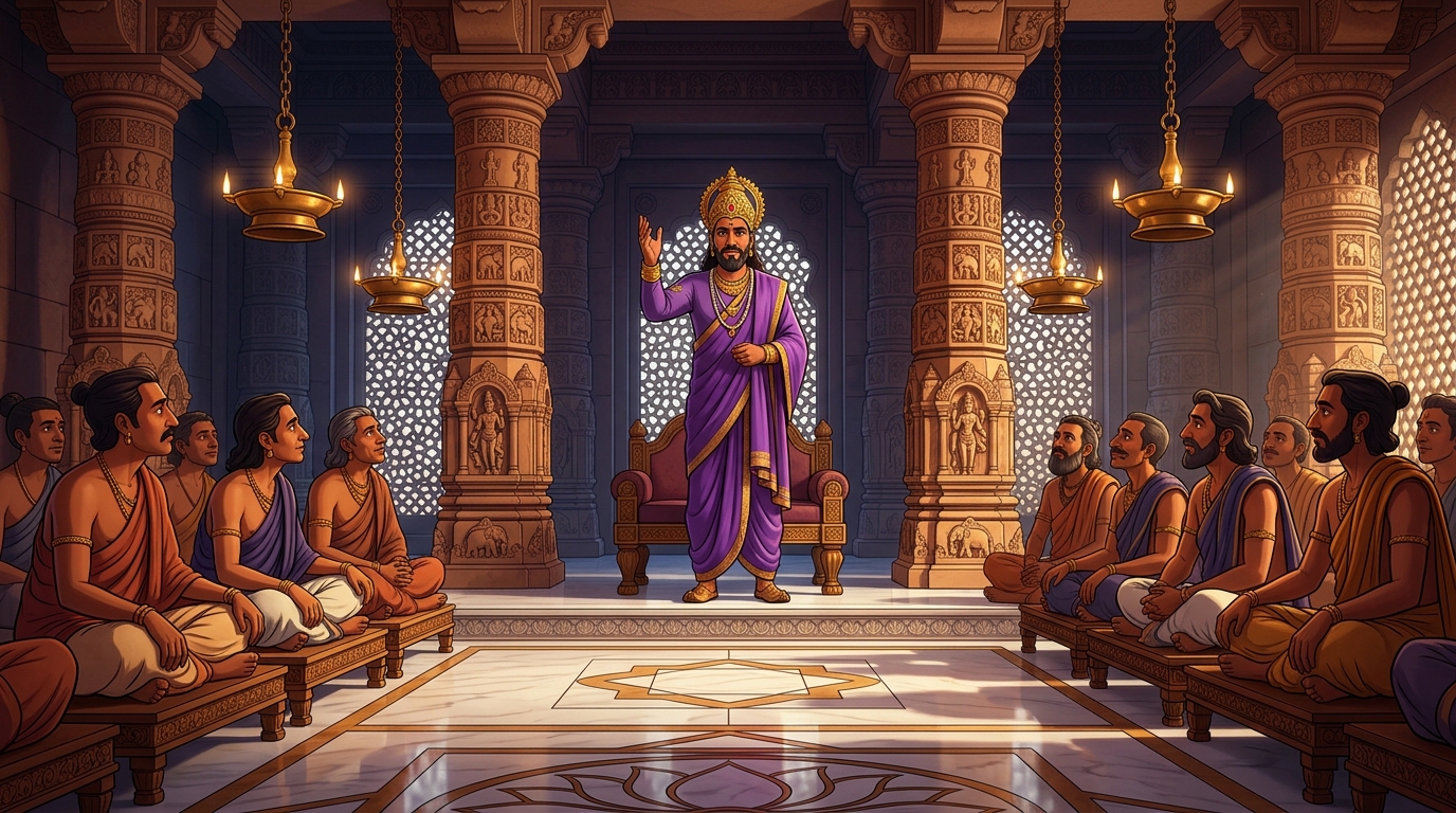The King proclaims: 'Brute force breaks its own back, but calm intelligence moves mountains!'
