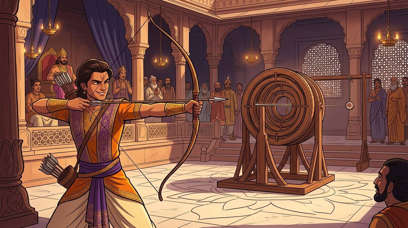 At the precise microsecond when all seven slots align, Satyaka releases his arrow