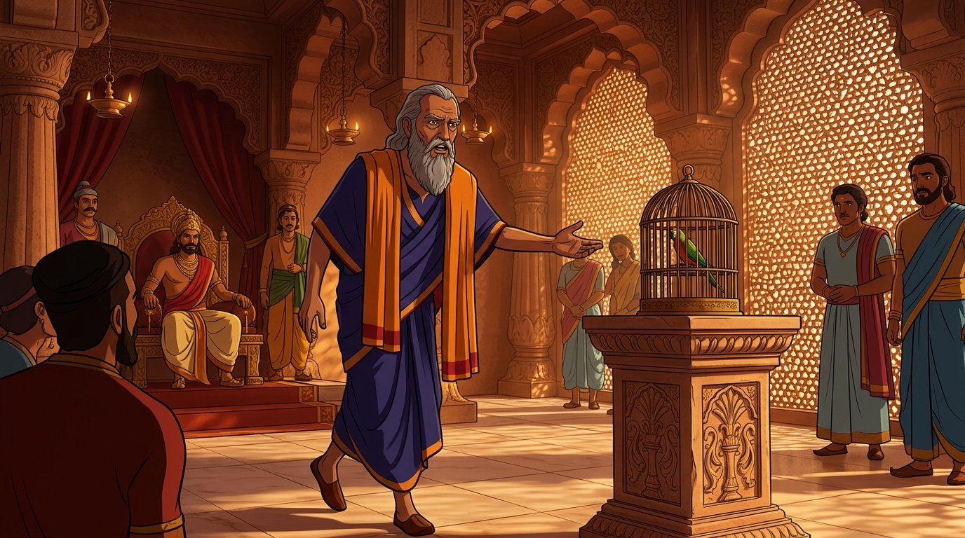 Minister Gunadhya steps forward: 'A speaking bird repeats only what is coached into its ears!'