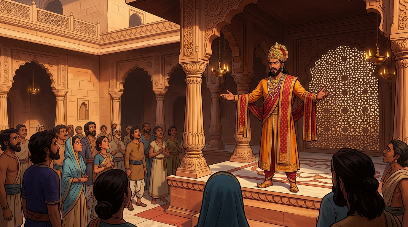 The King proclaims: 'The pure mirror of truth unmasks all malicious echoes!'