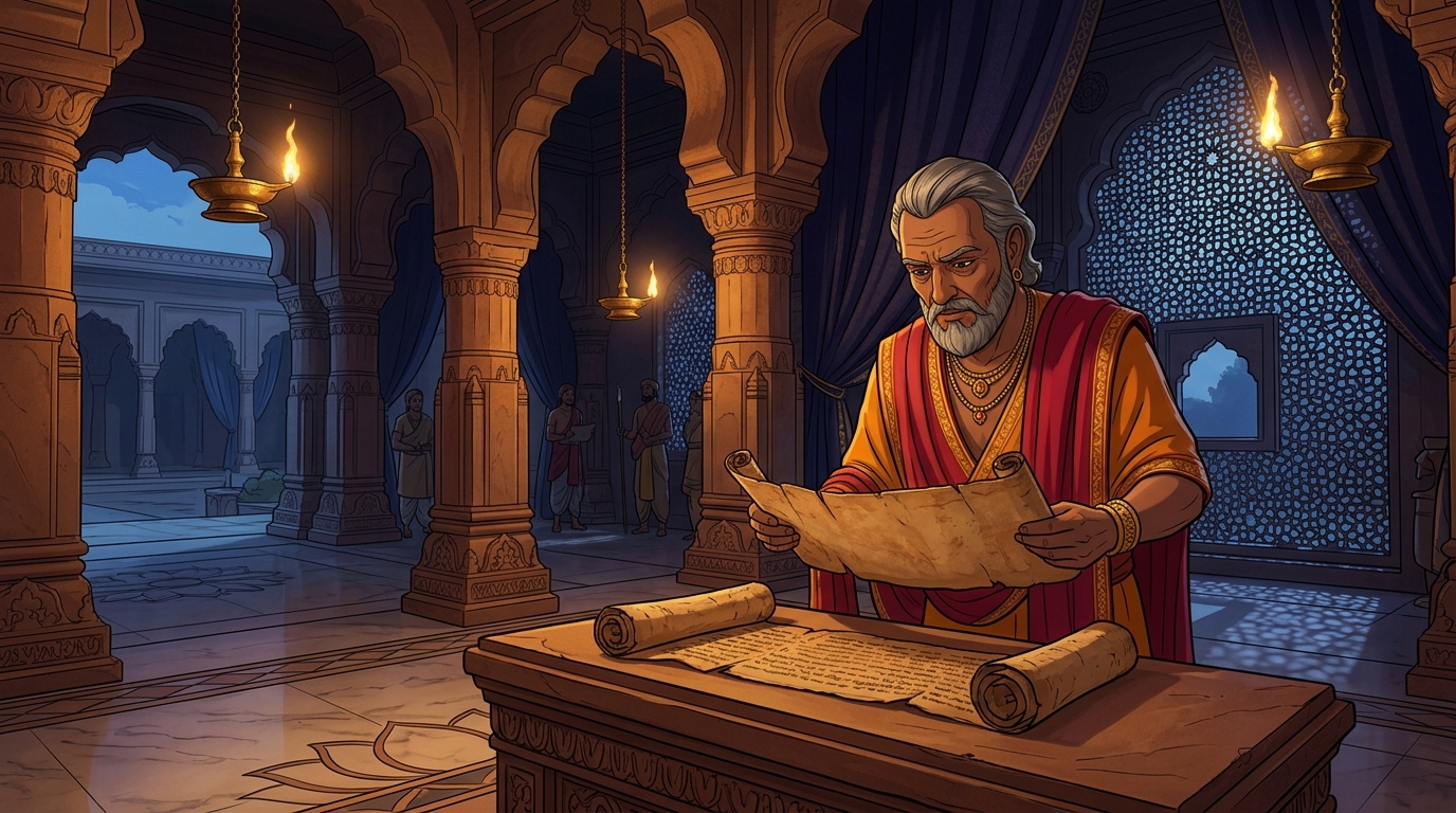 Chief Judge Somadatta examines scrolls: 'Counterfeiters cannot forge the chemistry of time!'