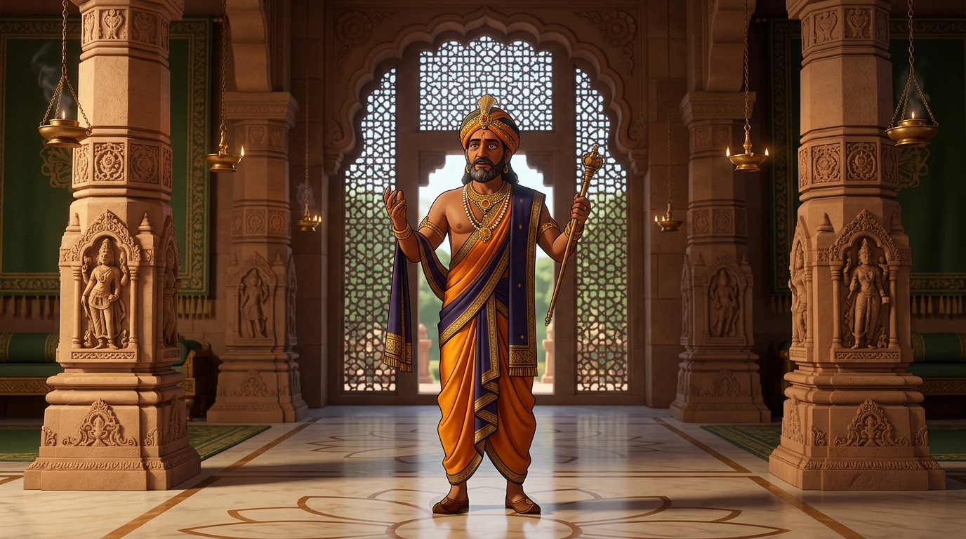The King proclaims: 'Sweet-looking water may hide poison; vigilance is the guardian of life!'
