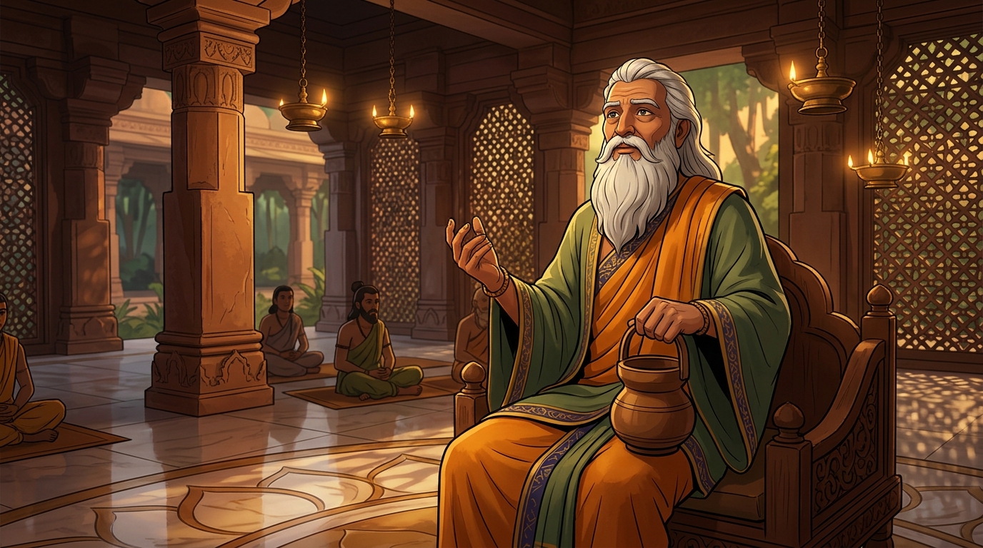 Sage Vashishta rises with serene majesty: 'Gold perishes, but Satya and Fidelity are eternal!'