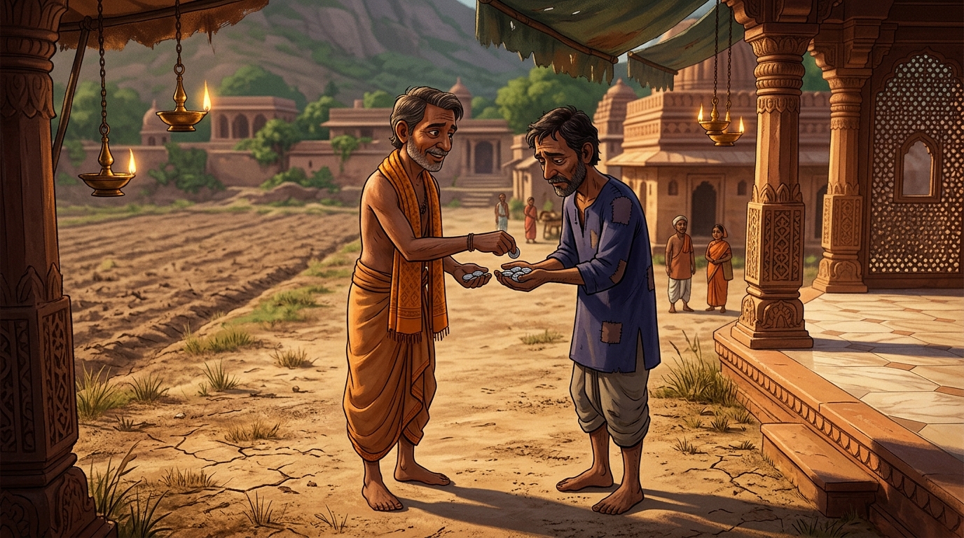 In ancient Magadha, honest farmer Dharmaketu buys a fallow rocky field from poor neighbor Somadatta