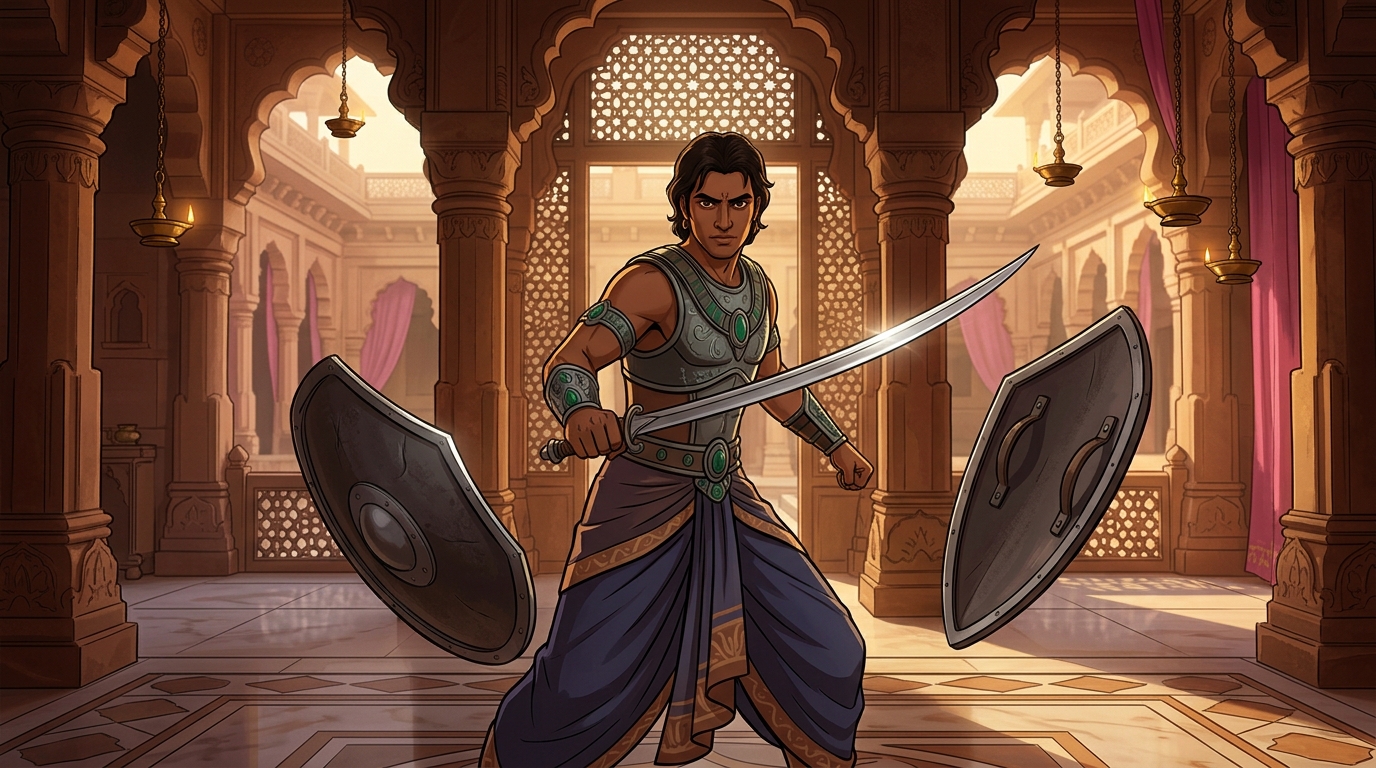 With one effortless stroke, flexible sword shears clean through heavy iron battle shield