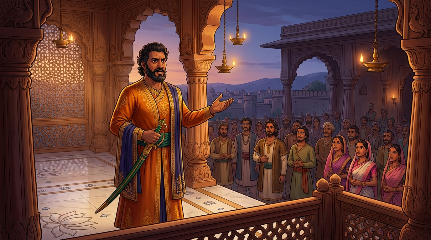 The King proclaims: 'True strength is union of diamond sharpness and yielding flexibility!'
