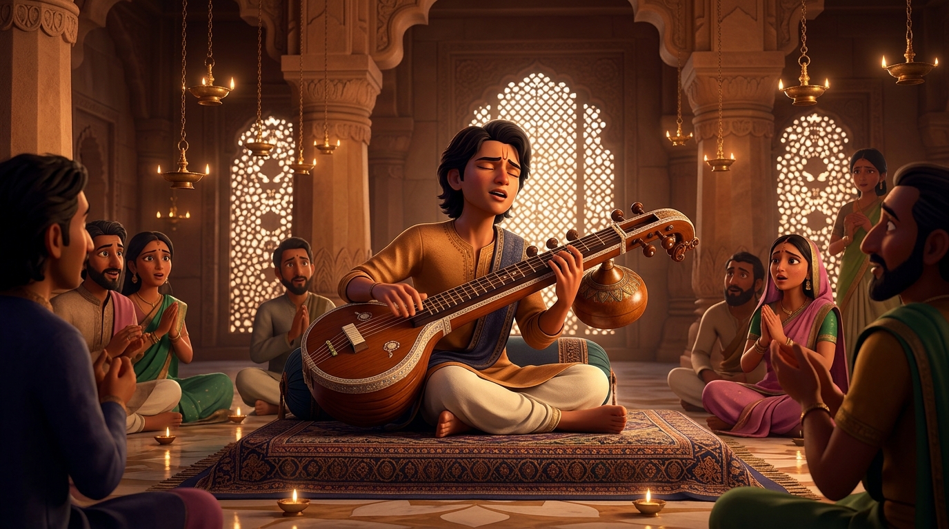 Somendra's fingers dance across remaining strings, creating an even more breathtaking melody