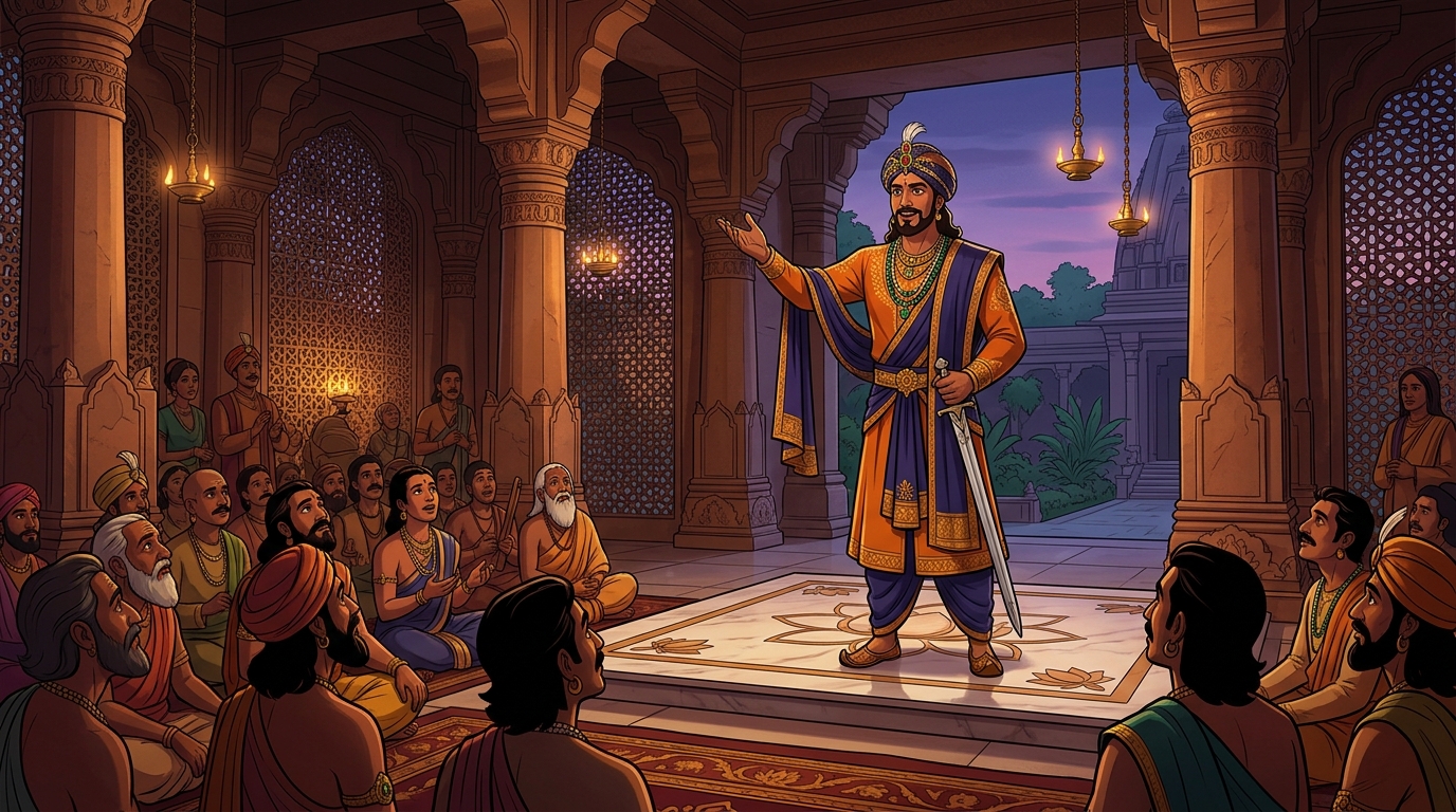 The Emperor proclaims: 'Physical strings snap, but music of unbroken soul is eternal!'
