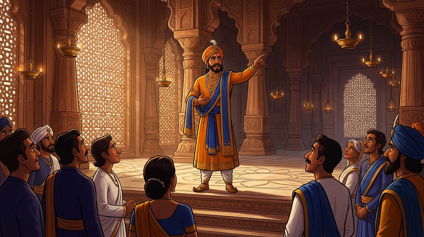 The King proclaims: 'True beauty is not fragile; when tempered, pure crystal is stronger than iron!'