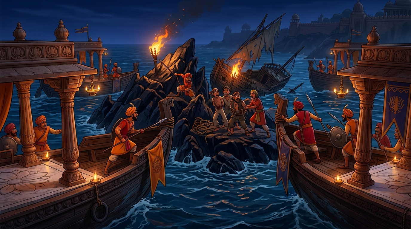 Imperial harbor patrol boats surround Black Reef, capturing pirate wreckers red-handed