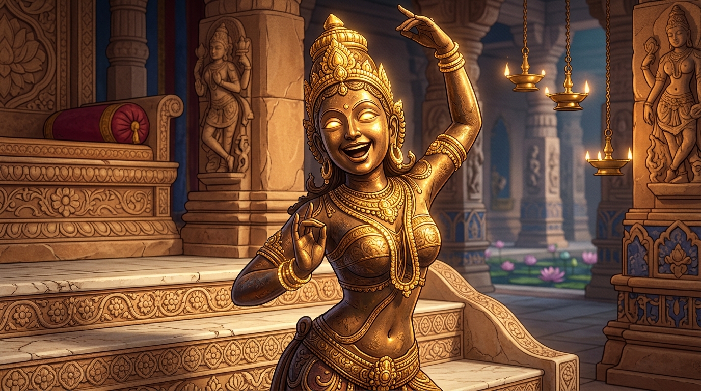King Bhoja observes a three-day fast in white linen, purifying his mind for coronation dawn