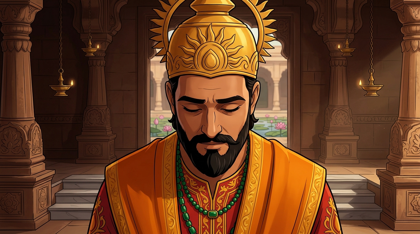 Vikramaditya dives fearlessly into the freezing torrent without a moment of hesitation