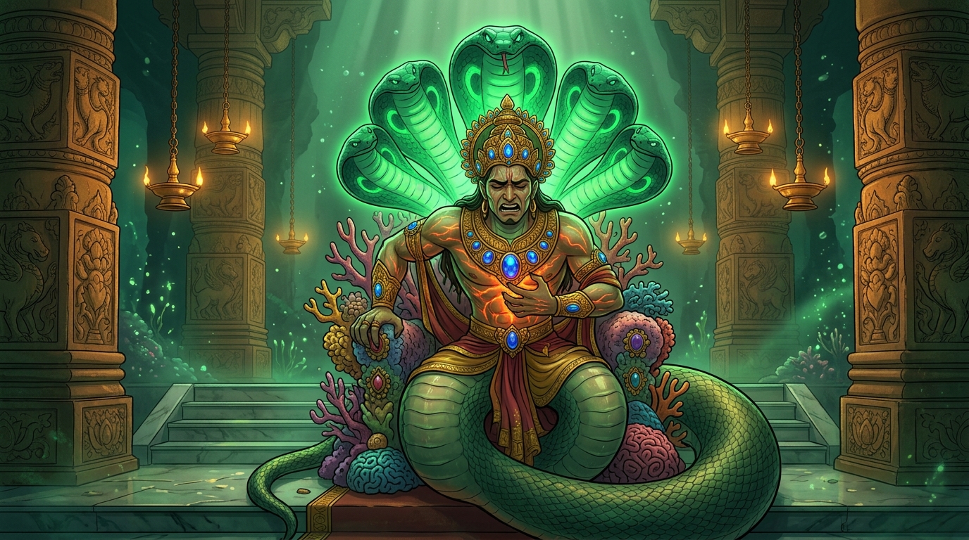 Vikramaditya unsheathes his razor-sharp Wootz steel sword before the flaming altar