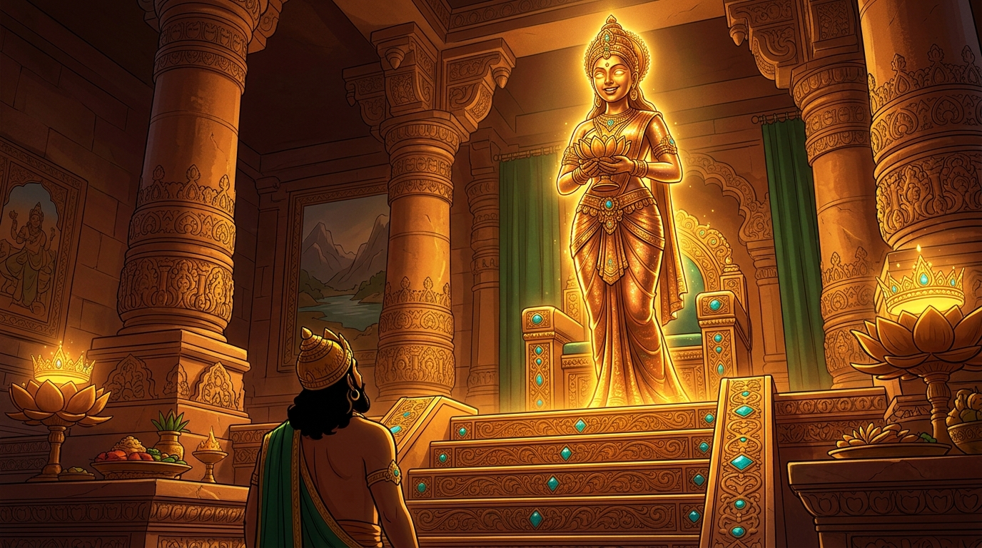 Prabhavati speaks: 'Do you possess the fearlessness of Vikramaditya when he drank poison to test a cure?'